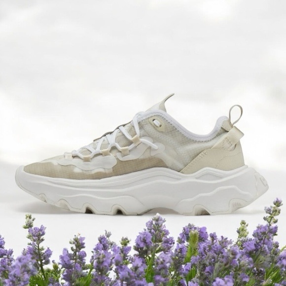 Sorel Shoes - Sorel white chalk kinetic breakthru tech chunky sole sneaker